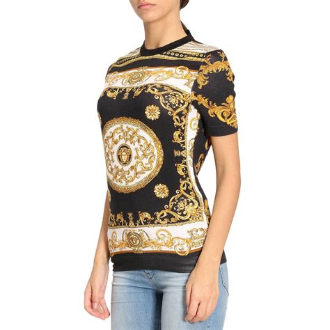 versace brilliant red orange top women|versace blue blouse.